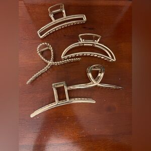 Gold Hair Claw Clips Set